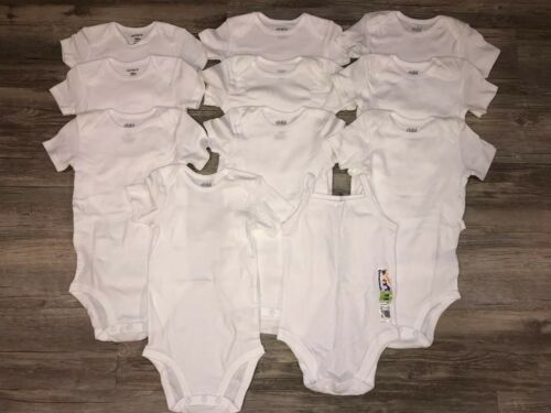 Baby New Carters Plain White Bodysuits 18 Months Lot