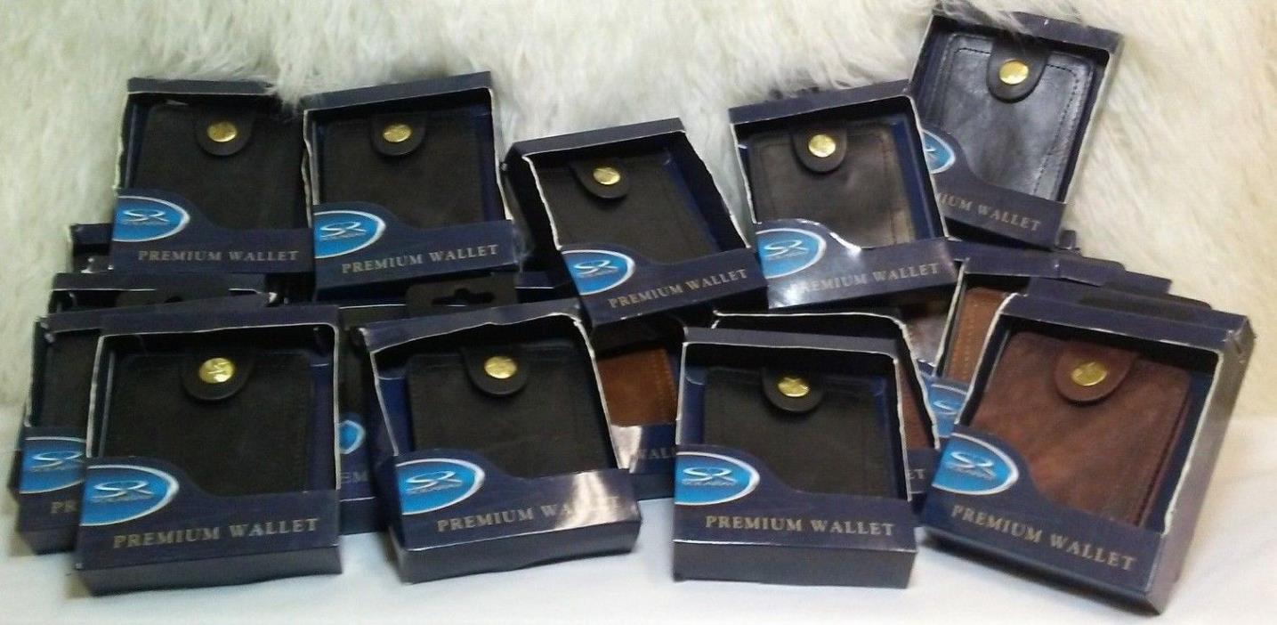 WHOLESALE LOT OF 24 MENS BOXED PREMIUM WALLETS LEATHER RETAIL PRE-PRICED 14.99