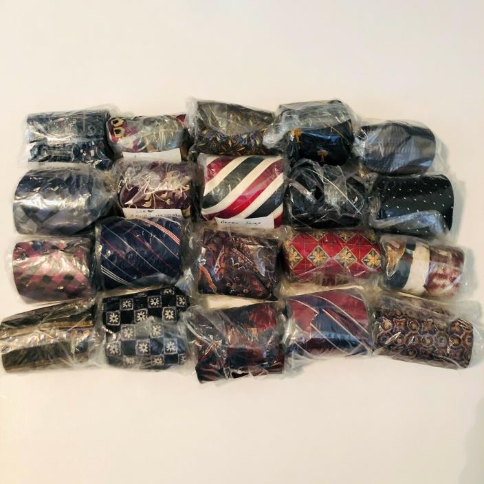 Resale Lot of 20 Men's Assorted Neckties Variety Of Patterns And Brands