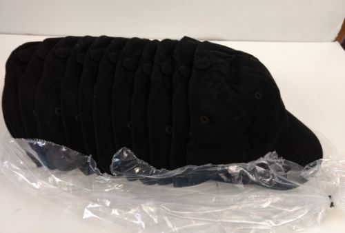Wholesale LOT 12 BLACK Cotton Twill Baseball Hats Caps Blank No Graphics NEW 3A