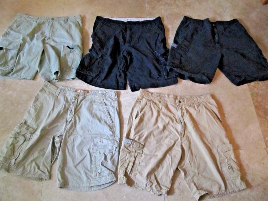 Lot, 5 mens size 36 khaki cargo shorts, Aeropostale, Wrangler