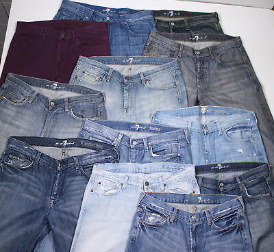 * 7 FOR ALL MANKIND * Wholesale lot of 12 Various Men's Blue Jeans