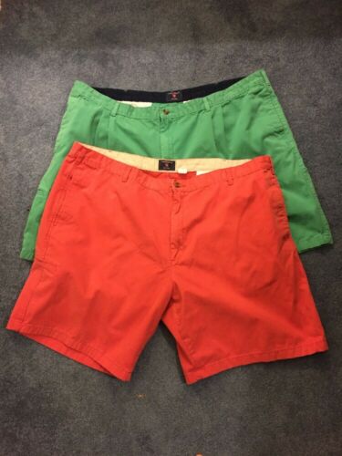 Saddlebred Big And Tall Mens Shorts Lot Cotton Coral And Green Size 50 W