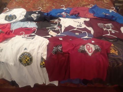 LOT OF 25 SPORTS TEAMS (All-Size) T-SHIRTS Men,Woman and Youth