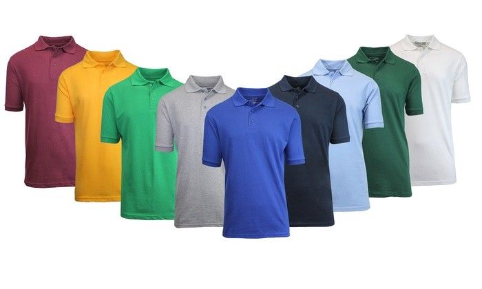 NEW Galaxy by Harvic Mens (4 PACK) Polo Shirt ~ White/Black/Burgundy/Green ~ 2XL