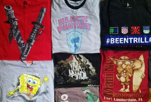 T-shirt Lot Of 21 Graphic Tees Various Sizes Music Movie Nike Animation