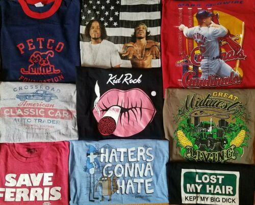 T-shirt Lot Of 21 Graphic Tees Various Sizes Pet Music Movie Sport