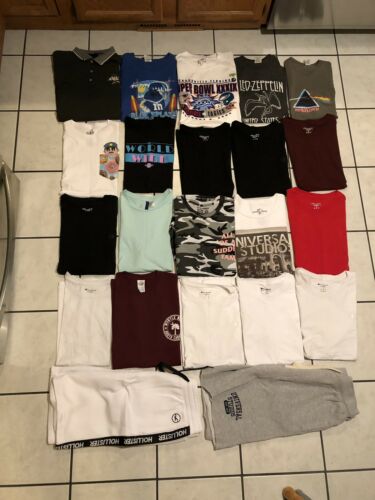 wholesale resale lot Shirts Shorts 22 Items Vintage New Used Champion Hollister