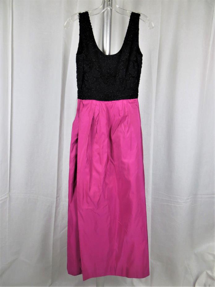 Vintage 1960’s Pierre Cardin Black Beaded and Pink Evening Gown