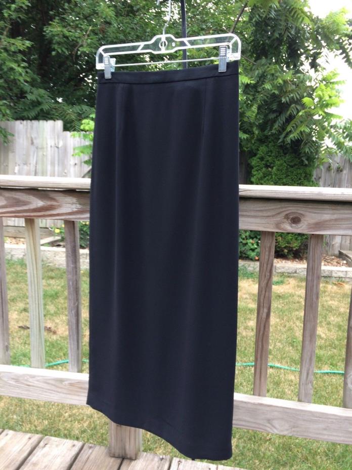 Black Career Skirt Casual Corner Long/Mid Length Pencil/Straight Lined Size 8 LN