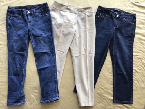 Size 2 Lot of 3  White House Black Market WHBM Women's Jeans Khaki capris