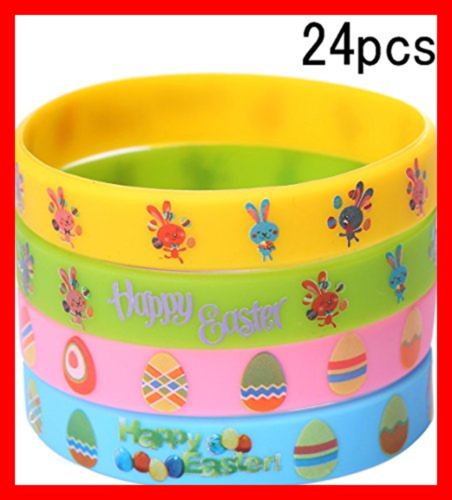 Easter Day Rubber Silicone Wristbands Bracelets Bunny Egg Fillers Basket Stuffer