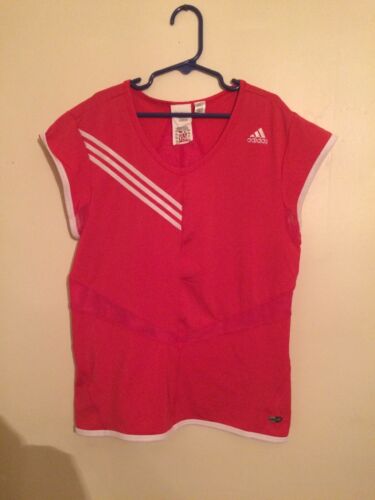 Adidas Women’s Active T Shirt XL Sleeveless Clima Cool Red Vented Back Excellent