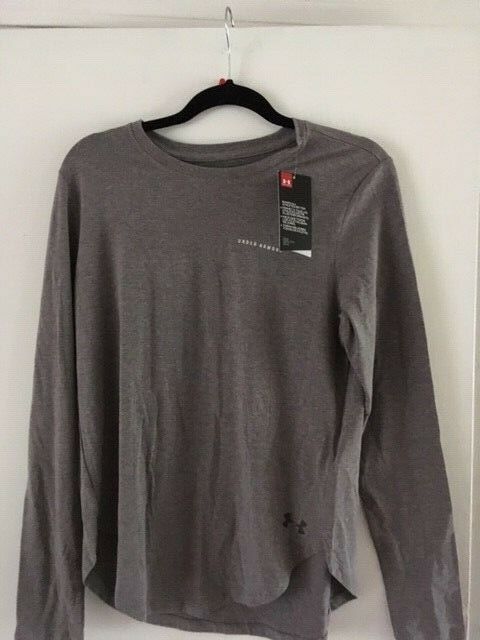 Under Armour Womens Long Sleeve Loose Shirt Grey Size LG Brand New W/Tags