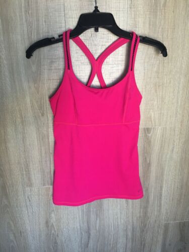 VSX Sport Womens Active Tank Top Sz S Pink Racerback Built in Bra Fitted