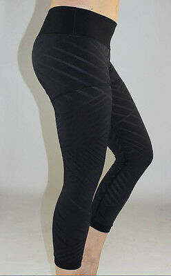 Lululemon Hot Like Agni Crop size 8 Black NWT Mesh Luxtreme Yoga Gym Crops