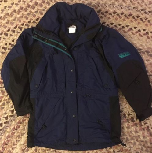 VTG 90's The North Face Extreme Light Jacket Women's SZ 8 Navy Blue Hooded Rare