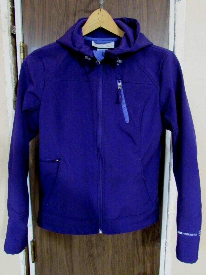 Free Country Womens Soft Shell Water/Wind Hooded Purple Jacket Small