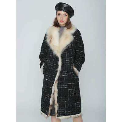 Vintage Mink Wool Blend Fox Fur Coat BRAND NEW