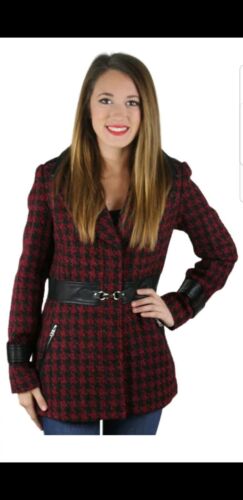 Jessica Simpson Women's Fashion Jacket Burgandy Black Size Large