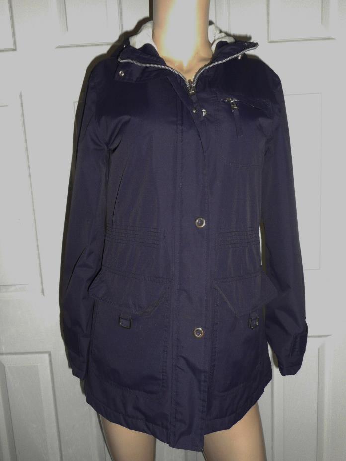 Bass Women's XS Light Weight Hooded Coat Dark Blue Jacket Parka