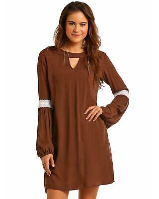 Rock and Roll Cowgirl Women's Long Sleeve Lace Elbow Dress  - D4-8587