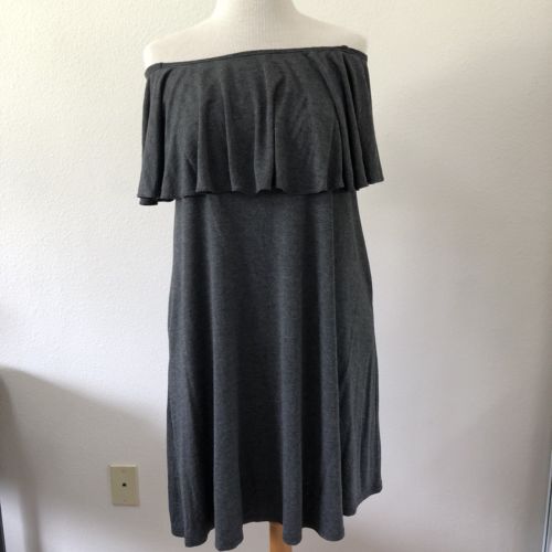HourGlass Lilly Grey Off Shoulder Dress Stretch Women’s Medium Large Lily Gray