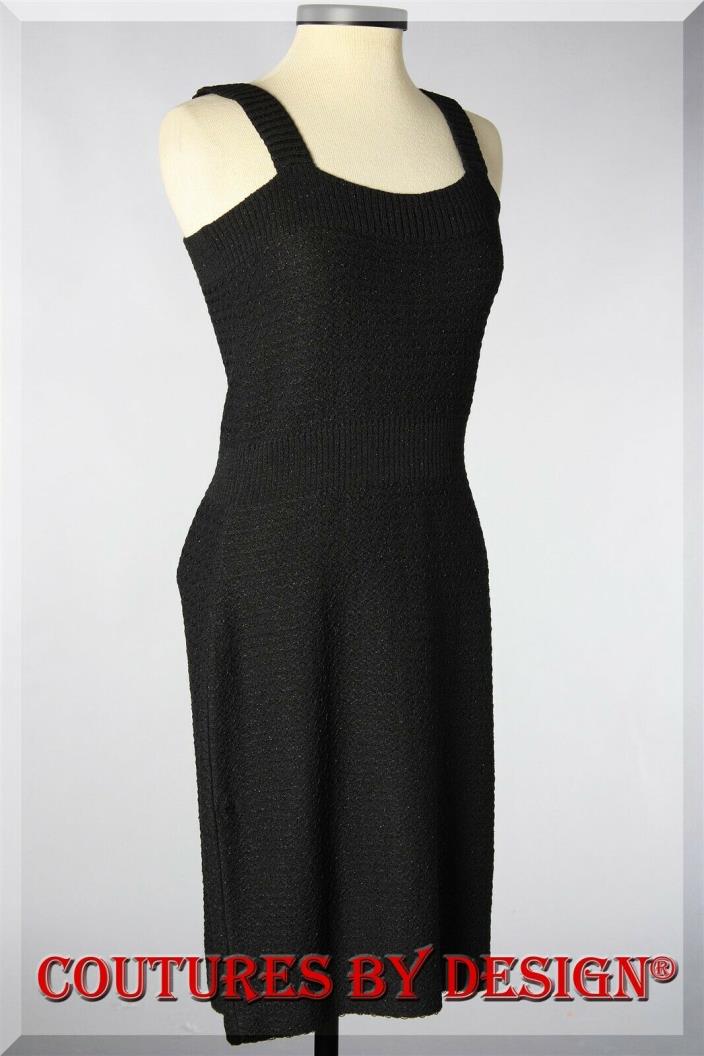 St John Couture Novelty Knit Shift Dress Caviar Size 10 NWT MSRP $795