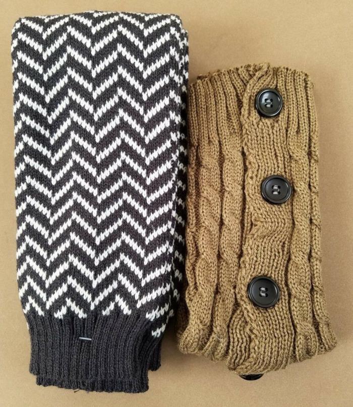 2 PAIR LOT, Women's Knit Gift Set = 2 PAIR LOT LEG WARMER SET