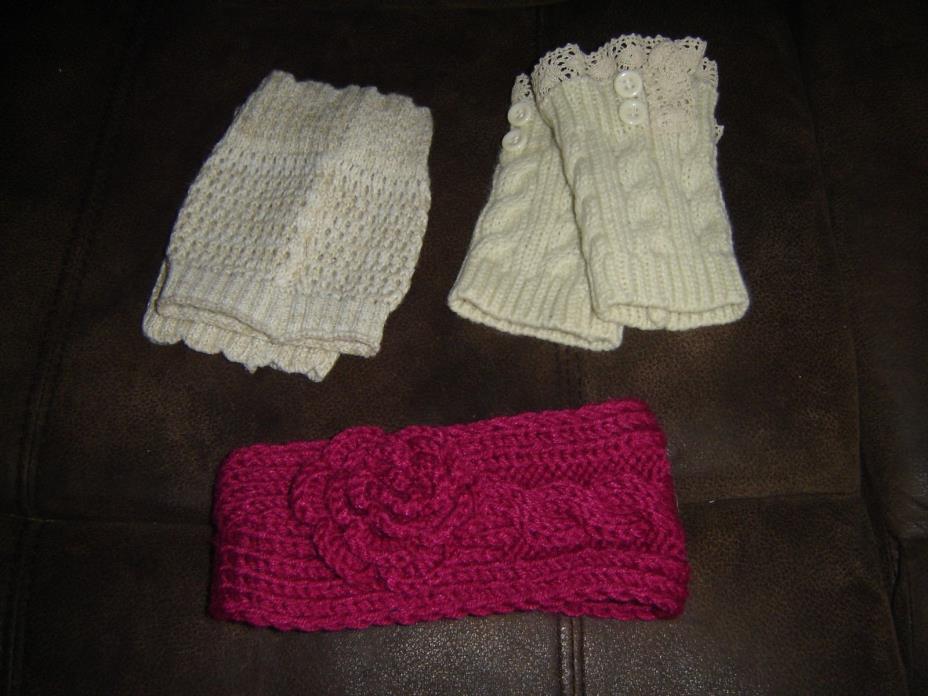 Lot of 2 Boot Cuffs Toppers, Headband