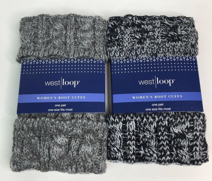 West Loop Boot Cuff Sock Grey & Black White marble New lot 2