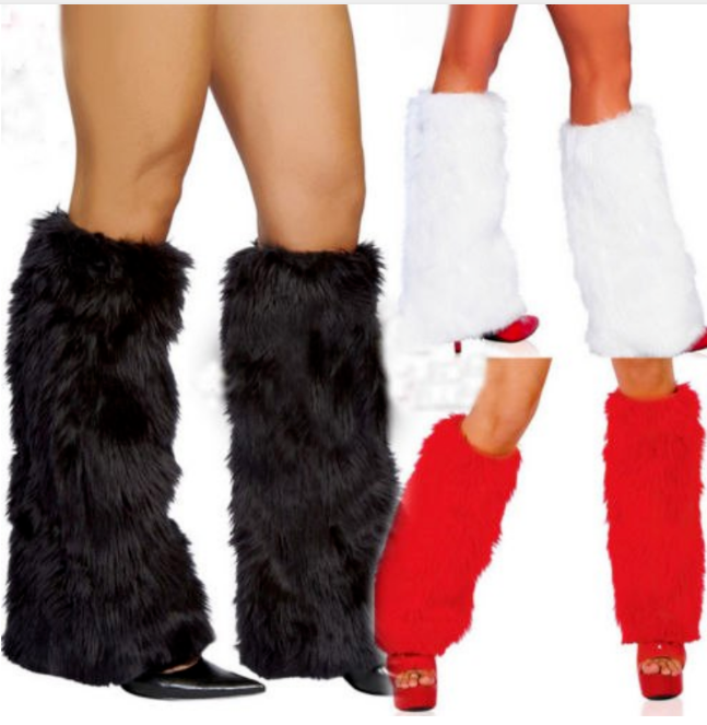 Boot Cuff Fluffy Soft Furry Faux Fur Leg Warmers Boot Toppers Costume FOR RAVES