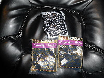 NEW 3 PACKS OF SILKIES NAVY TROUSER SOCKS /  KNEE HI'S   NEW IN PACKAGES