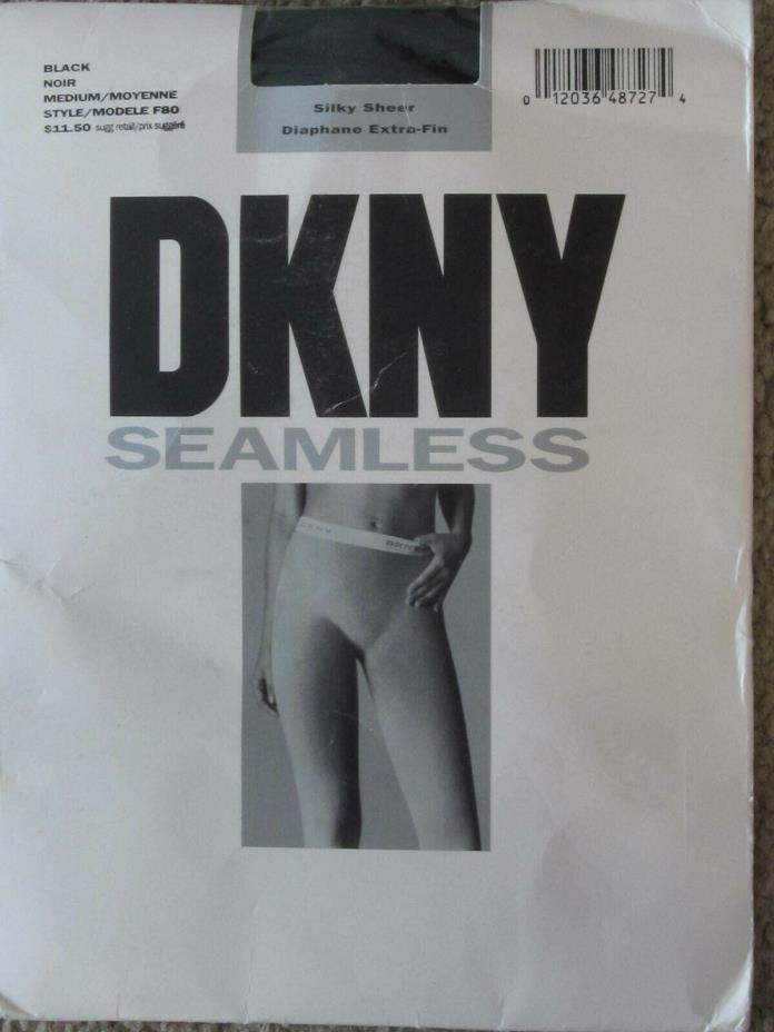 SEAMLESS DKNY MEDIUM BLACK Nylons Pantyhose Tights Hosiery