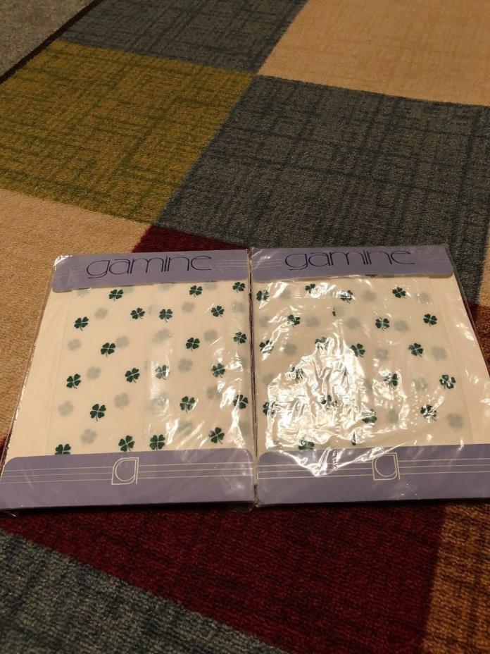 Vintage Gamine St Patrick Day Pantyhose Size B New in Package TWO PAIR NIP