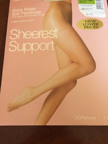Sheerest Support Extra Sheer Sandalfoot Pantyhose JCPenney Short Coffee bean