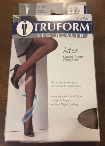 Truform Women's Lites Sheer Pantyhose 8-15 mmHg Beige Petite 1765