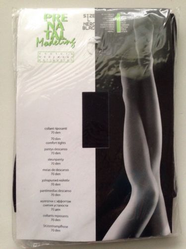 Prenatal Support Black Comfort Tights Size Large 46/48 Made in Italy