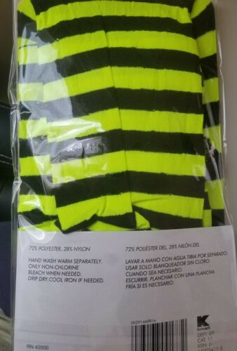 Totally Ghoul Black/yellow Striped Pantyhose OSFANEW in Pkg dress up party legs