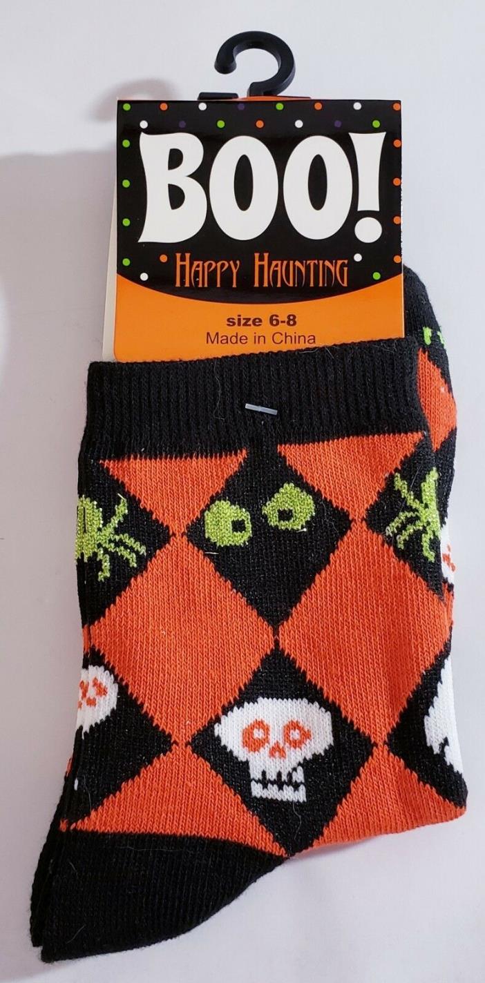 Halloween Socks Ladies Size 6-8 and 9-11 (Triangle-Spider/Eyes/Ghost/Skull)