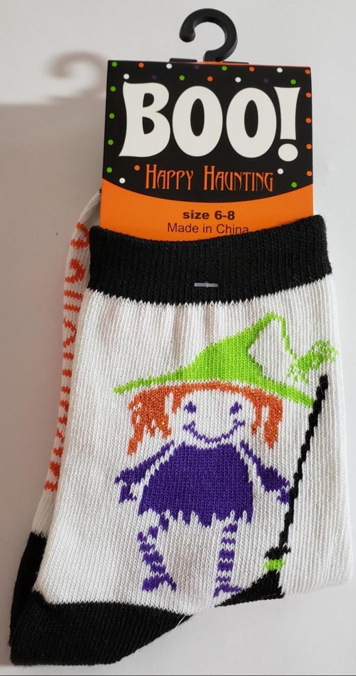 Halloween Socks Ladies Size 6-8 and 9-11 (Smiling Witch Print)
