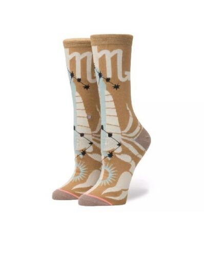 Stance Women Zodiac Collection Socks Sz Medium 8-10.5 Tan Brown Scorpio NWT $16