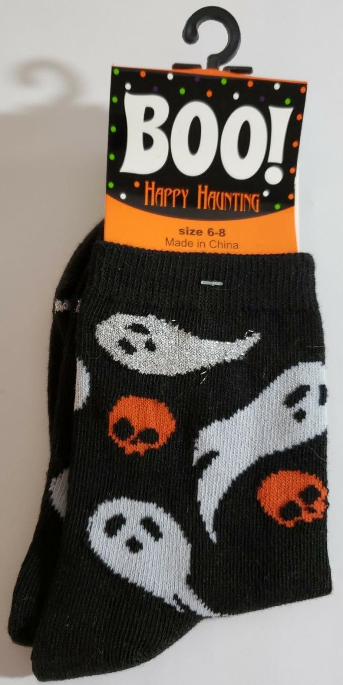Halloween Socks Ladies Size 6-8 and 9-11 (Ghost - Skull Print)