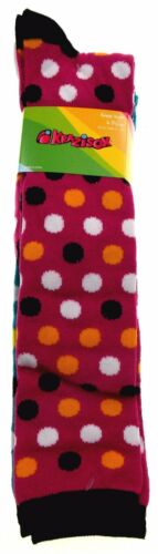Krazisox Set of 4 Pairs of Socks Polka Dots Solid Knee High Womens Size 4-10