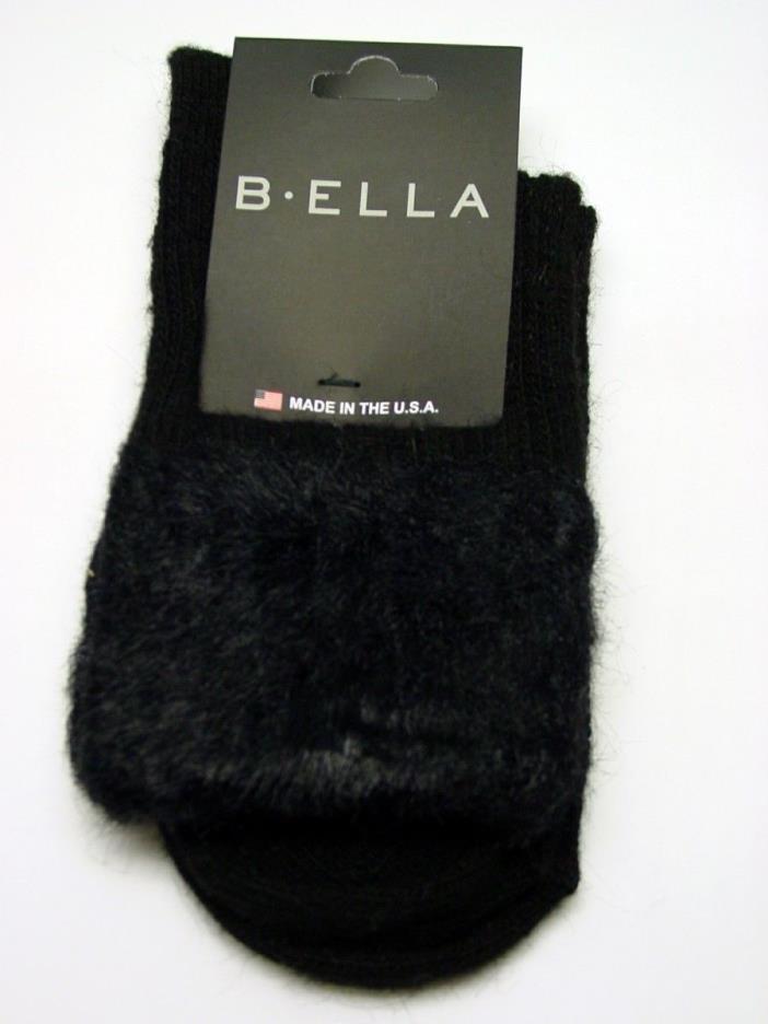 Griselda Fur Cuff Crew Socks B.ELLA Caviar New Women 9-11 Classy Fashion