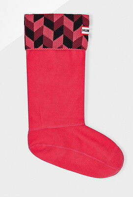 Hunter Tall Geometric Dazzle Boot Socks Damson/Watermelon Sz:M NWT/Boxed