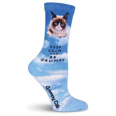 Keep Calm Be Grumpy K Bell Trouser Crew Sock New Women 9-11 Grumpy Cat Fashion