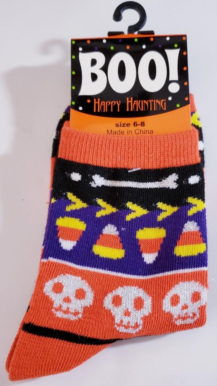 Halloween Socks Ladies Size 6-8 and 9-11 (Bone, Candy Corn, Skull)