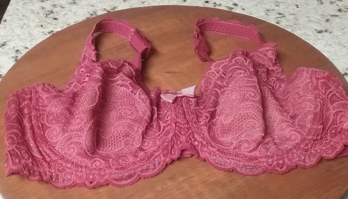 PLAYTEX WOMEN'S RED LACE FULL COVERAGE BRA SIZE 40 D EXCEL COND