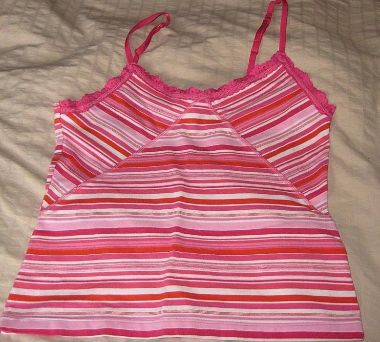 NWT Victoria's Secret Pink Cotton Blend Cami Pink Stripes sz S